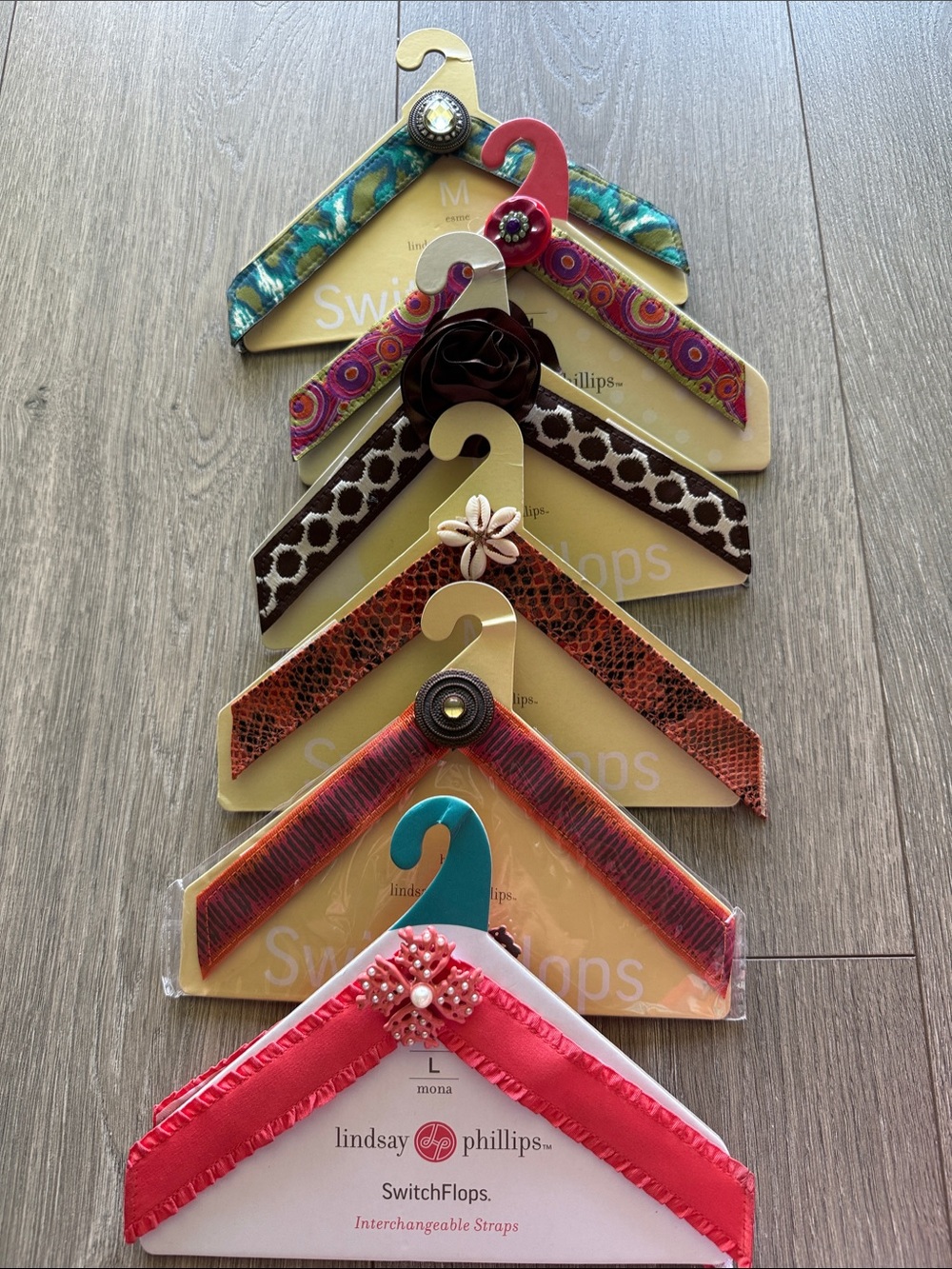 lindsay phillips Set of Mixed-Color Interchangeable Flip Flop Straps